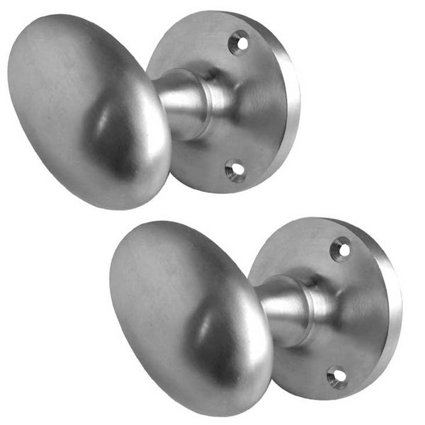 Oval Satin Chrome Mortice Door Knob - tradefit - Featured Image