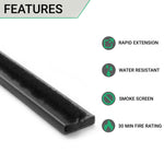 Intumescent Brush Fire & Smoke Seal - 15x4x2100 - Pack of 10 - Black - tradefit - 2