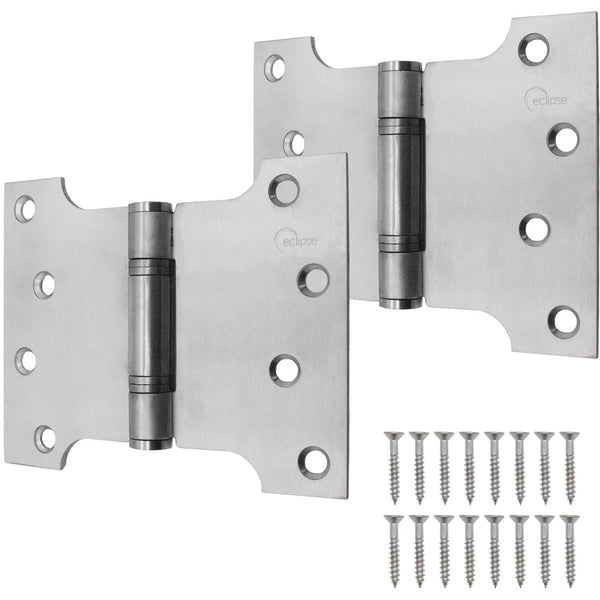 Parliament Hinge Pair - 102x126x3mm - Satin Stainless Steel - tradefit - Featured Image