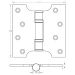Parliament Hinge Pair - 102x126x3mm - Satin Stainless Steel - tradefit - 6
