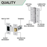 Chrome Lever on Backplate Latch Kit / Pack Zeno Design - 66mm Latch - 76mm Hinges - Polished Chrome - tradefit - 5