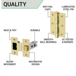 Glass and Polished Brass Mortice Door Knob Kit - 76mm Latch - tradefit - 5