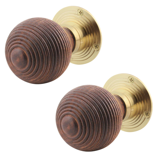 Beehive Rosewood Wooden Mortice/Rim Door Knob - tradefit - Featured Image