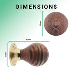 Beehive Rosewood Wooden Mortice/Rim Door Knob - tradefit - 3