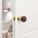 Beehive Rosewood/Brass Mortice/Rim Door Knob Kit - 76mm Latch - tradefit - 5
