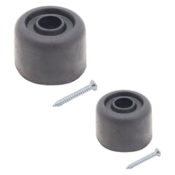 Black Rubber Floor Mounted Door Stop - Pack of 2 - tradefit
