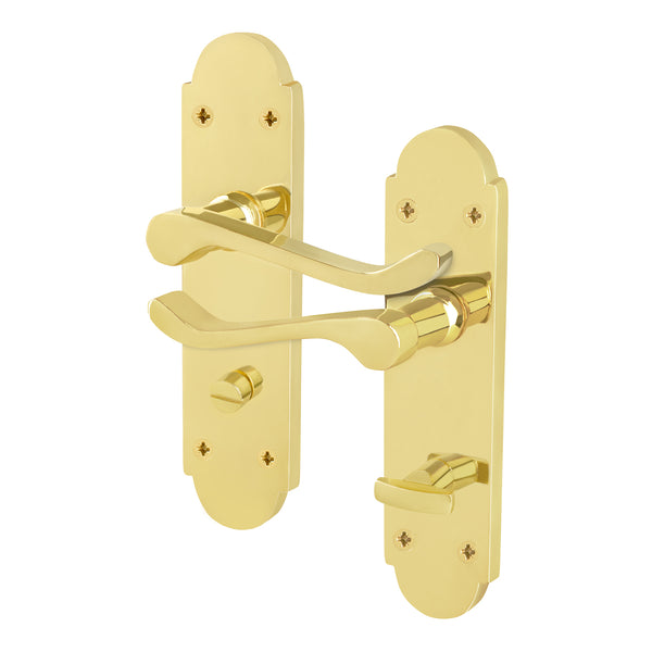 Victorian Rectory Polished Brass Lever Door Handles - Bathroom - tradefit - Featured Image