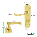 Victorian Rectory Polished Brass Lever Door Handles - Bathroom - tradefit - 2