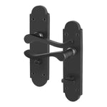 Victorian Rectory Matt Black Lever Door Handles - Bathroom - tradefit - 1