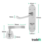 Victorian Rectory Polished Chrome Lever Door Handles - Bathroom - tradefit - 2