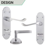 Victorian Rectory Satin Chrome Lever Door Handles - Bathroom - tradefit - 2