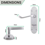 Victorian Rectory Satin Chrome Lever Door Handles - Bathroom - tradefit - 4