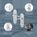 Victorian Rectory Satin Chrome Lever Door Handles - Bathroom - tradefit - 5