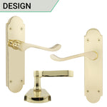 Victorian Rectory Polished Brass Lever Door Handle Pack - 64mm Latch - 76mm Hinges - tradefit - 2