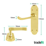 Victorian Rectory Polished Brass Lever Door Handle Pack - 64mm Latch - 76mm Hinges - tradefit - 2