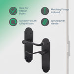 Victorian Rectory Black Lever Door Handle Pack - 64mm Latch - 76mm Hinges - tradefit - 3