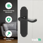Victorian Rectory Matt Black Lever Door Handles - Latch - tradefit - 3