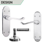 Victorian Rectory Polished Chrome Lever Door Handle Pack - 64mm Latch - 76mm Hinges - tradefit - 2