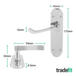 Victorian Rectory Polished Chrome Lever Door Handles - Latch - tradefit - 2