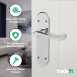 Victorian Rectory Polished Chrome Door Handle Pack - 78mm Latch - 76mm Hinges - tradefit - 4