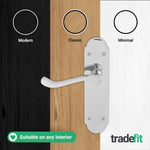 Victorian Rectory Polished Chrome Door Handle Pack - 78mm Latch - 76mm Hinges - tradefit - 7