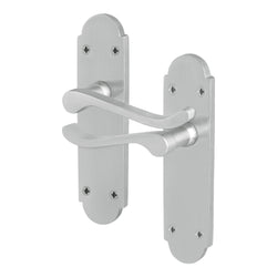 Victorian Rectory Satin Chrome Lever Lock Door Handles - Latch - tradefit
