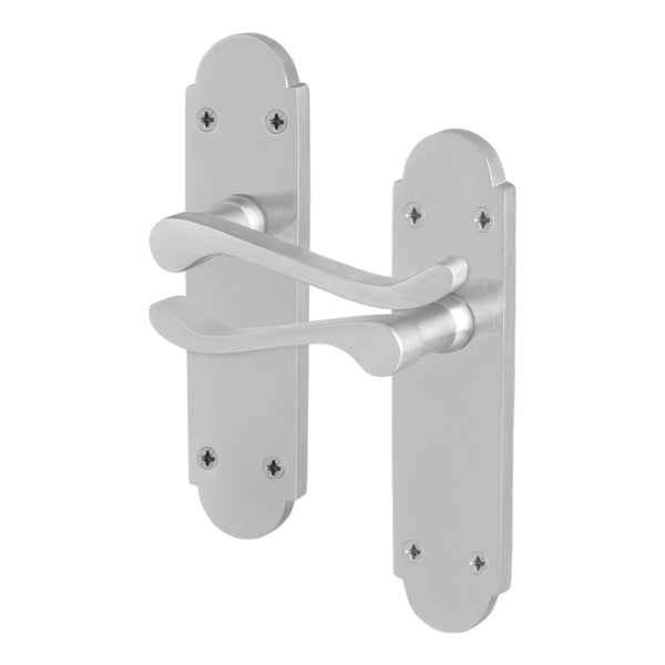 Victorian Rectory Satin Chrome Lever Lock Door Handles - Latch - tradefit - Featured Image