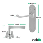 Victorian Rectory Satin Chrome Door Handle Pack - 78mm Latch - 76mm Hinges - tradefit - 2