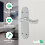 Victorian Rectory Satin Chrome Lever Lock Door Handles - Latch - tradefit - 3