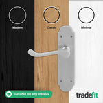 Victorian Rectory Satin Chrome Door Handle Pack - 78mm Latch - 76mm Hinges - tradefit - 7