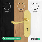 Victorian Rectory Polished Brass Door Handle Pack - 80mm 3 Lever Sashlock - 76mm Hinges - tradefit - 7