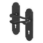 Victorian Rectory Matt Black Lever Lock Door Handles - Keyhole - tradefit - 1