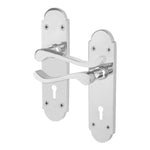 Victorian Rectory Polished Chrome Lever Lock Door Handles - Keyhole - tradefit - 1