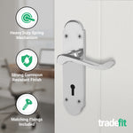 Victorian Rectory Polished Chrome Lever Lock Door Handles - Keyhole - tradefit - 3