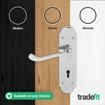Victorian Rectory Polished Chrome Door Handle Pack - 80mm 3 Lever Sashlock - 76mm Hinges - tradefit - 7