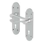Victorian Rectory Satin Chrome Lever Lock Door Handles - Keyhole - 1