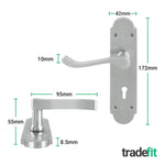 Victorian Rectory Satin Chrome Lever Door Handle Pack - 64mm Sashlock - 76mm Hinges - tradefit - 2