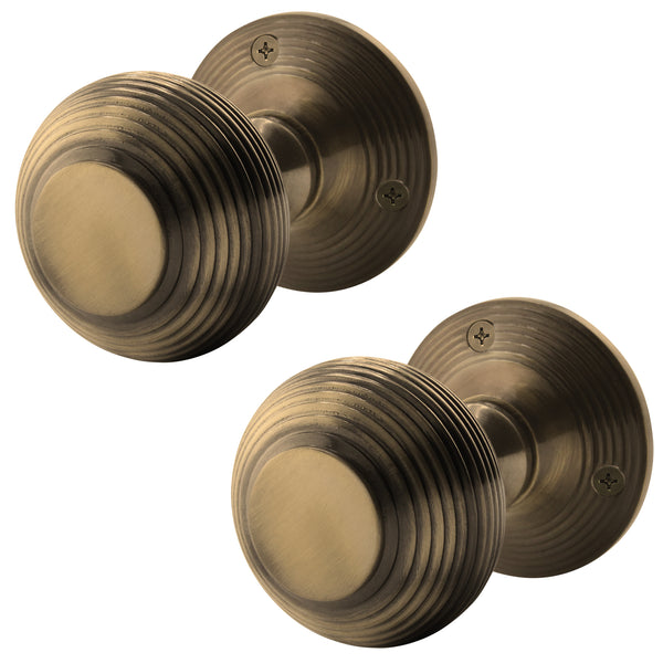 Beehive Antique Brass Mortice Door Knob - tradefit - Featured Image