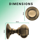 Beehive Antique Brass Mortice Door Knob - tradefit - 3