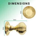 Beehive Polished Brass Mortice Door Knob - tradefit - 3
