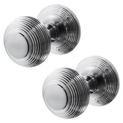 Beehive Polished Chrome Mortice Door Knob - tradefit