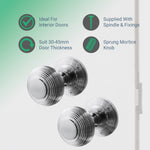 Beehive Polished Chrome Mortice Door Knob Kit - 76mm Latch - tradefit - 2