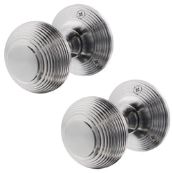 Beehive Satin Chrome Mortice Door Knob - tradefit