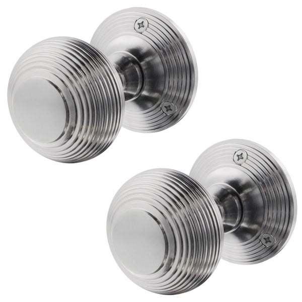 Beehive Satin Chrome Mortice Door Knob - tradefit - Featured Image