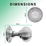 Beehive Satin Chrome Mortice Door Knob - tradefit - 3