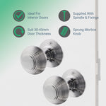 Beehive Satin Chrome Mortice Door Knob Kit - 76mm Bathroom Deadbolt - tradefit - 2