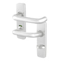 19mm Return To Door RTD Fire Rated Round Bar Lever Handle - Bathroom Set - 153mm - Satin Aluminium