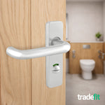 19mm Return To Door RTD Fire Rated Round Bar Lever Handle - Bathroom Set - 153mm - Satin Aluminium - tradefit - 5