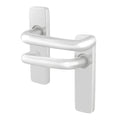 19mm Return To Door RTD Fire Rated Round Bar Lever Handle - Latch Set - 153mm - Satin Aluminium