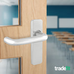 19mm Return To Door RTD Fire Rated Round Bar Lever Handle - Latch Set - 153mm - Satin Aluminium - tradefit - 5